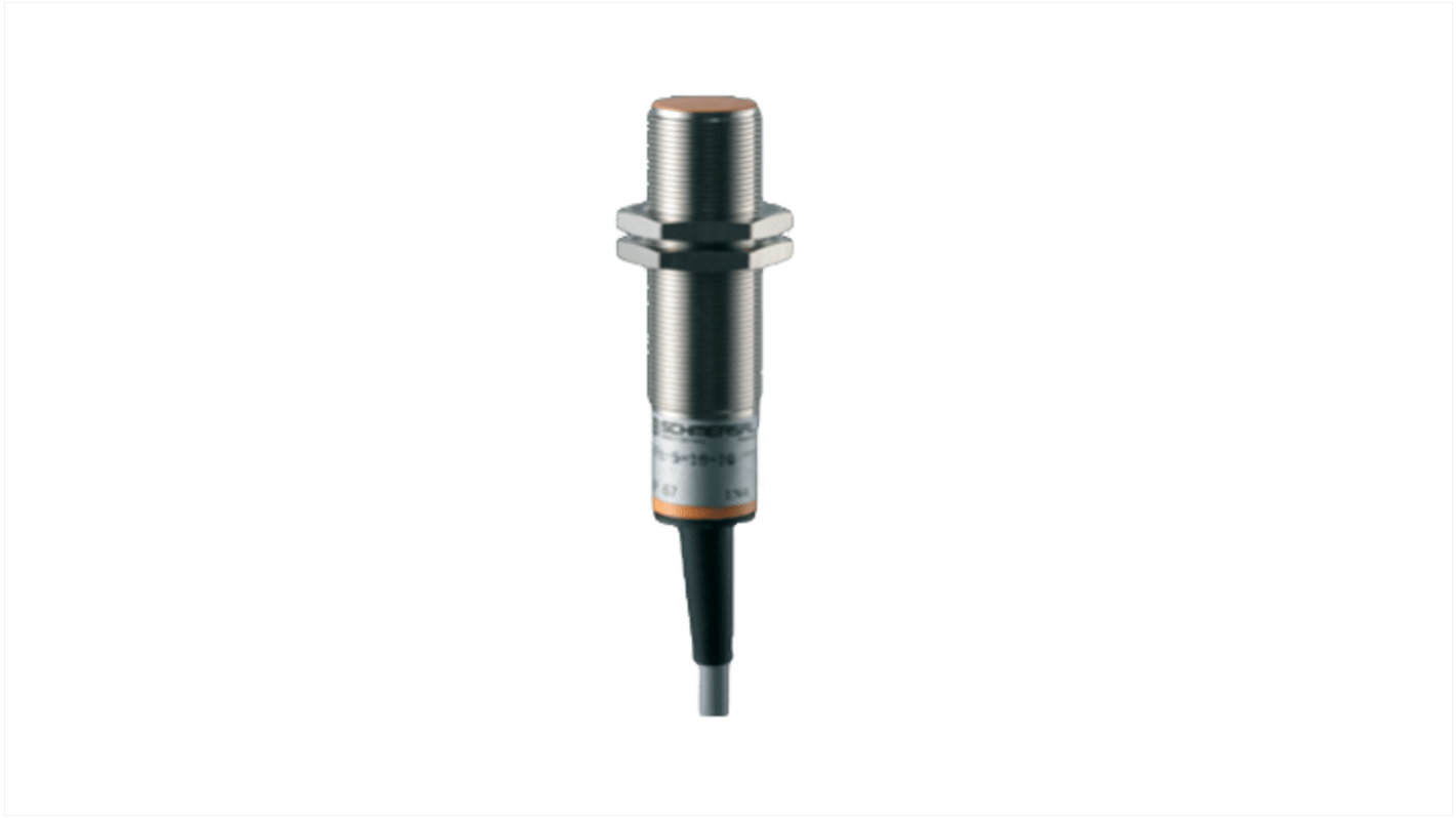 Sensore di prossimità induttivo cilindrico Schmersal IFL 5-18-10, M8 x 1, rilevamento a 5 mm, grado di protezione IP67.