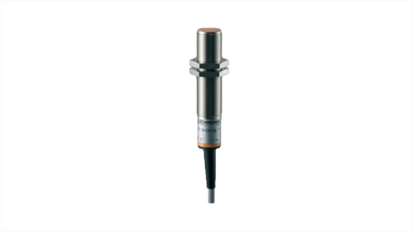 Sensore di prossimità induttivo cilindrico Schmersal IFL 5-18-01, filettatura M8, rilevamento 5 mm, IP67, alimentazione 15-250 V ac.