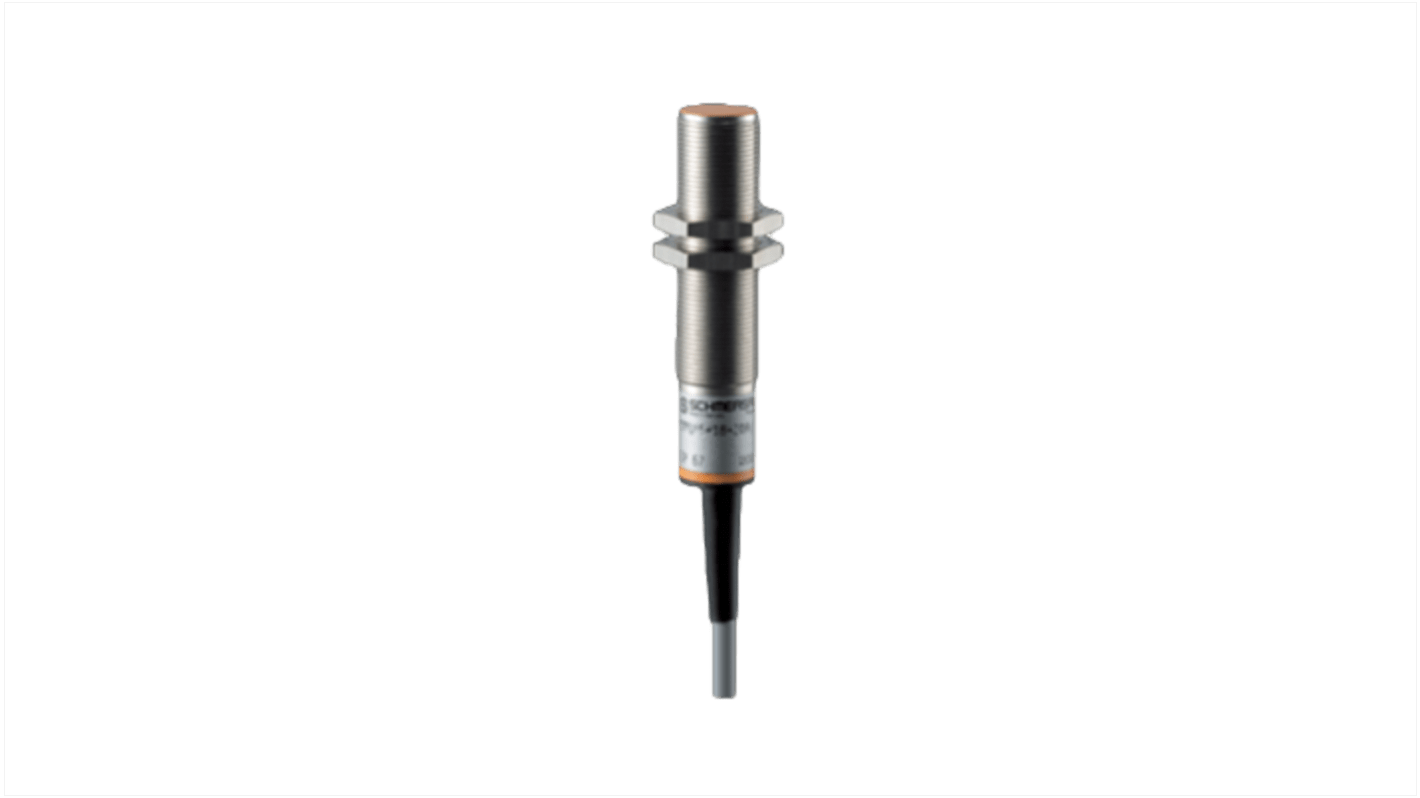 Sensore di prossimità induttivo cilindrico Schmersal IFL 5-18-01A, filettatura M8, rilevamento 5 mm, IP67, alimentazione 10-30 V CC.