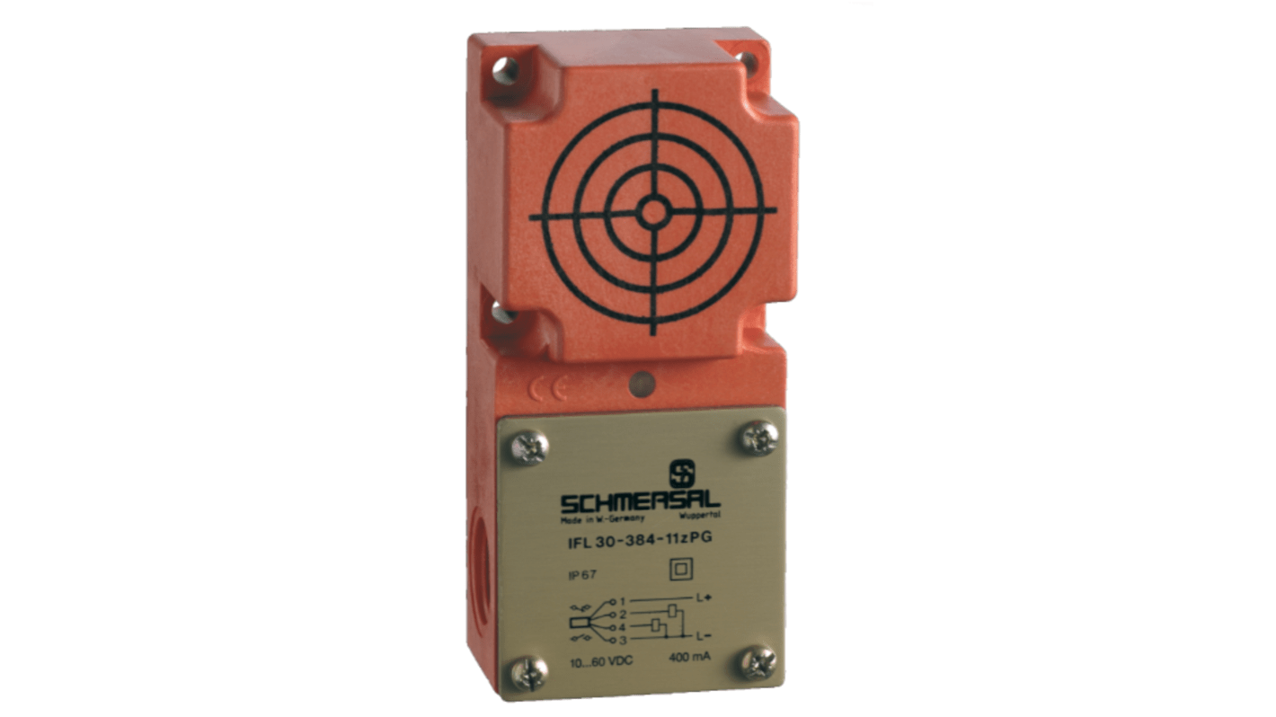 Schmersal IFL 30-384-11P-M20, sensore induttivo PNP con gamma di rilevamento 30 mm, grado di protezione IP67.