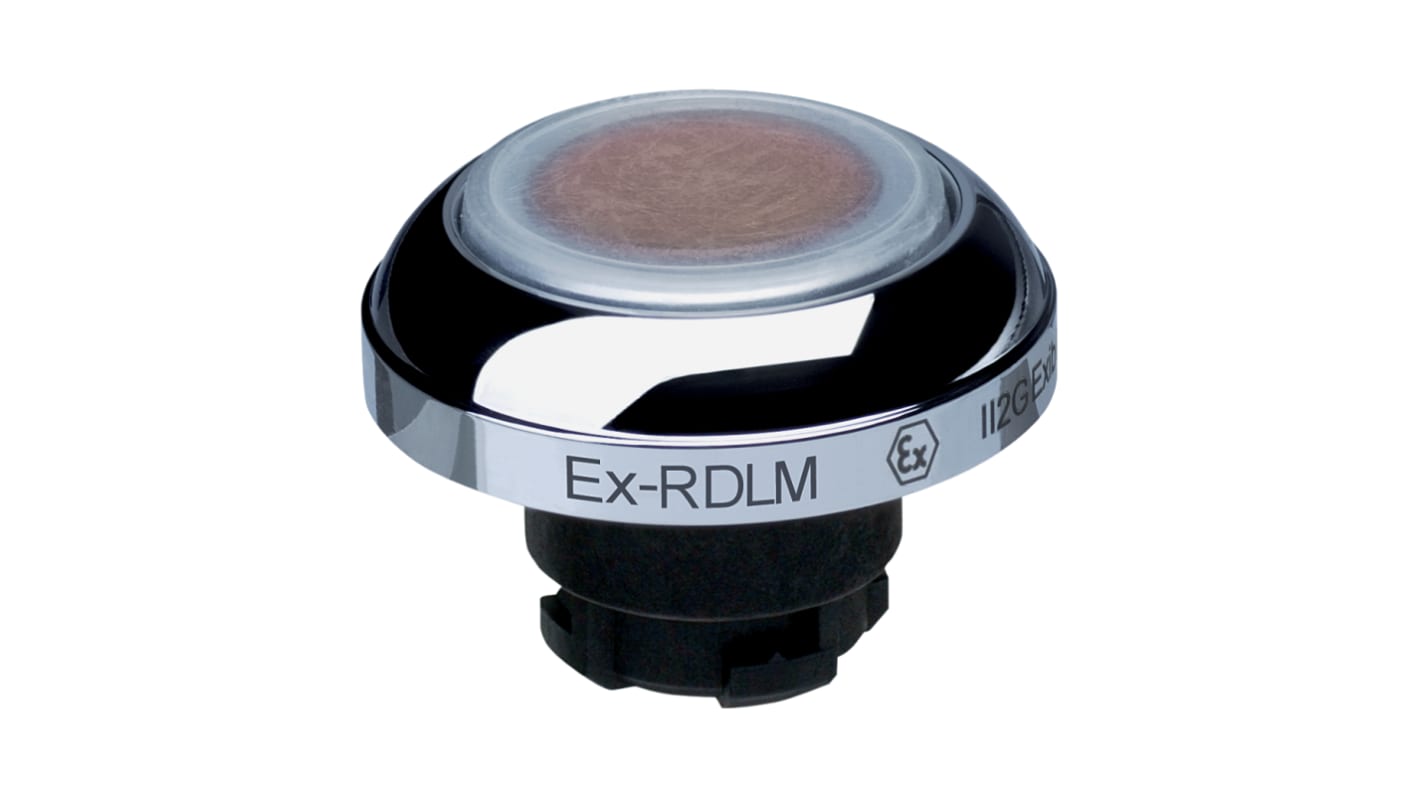 Attuatore pulsante instabile Schmersal EX-RDLMRT, diametro 22,3 mm, colore arancione, illuminato, certificato IECEx.