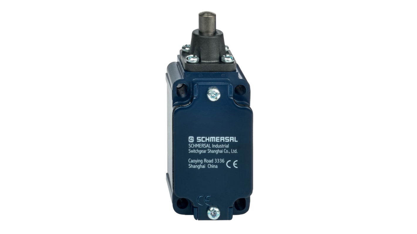 Interruttore di interblocco di sicurezza Schmersal EX-TS 335-12Z-3G/D, 230V, IP65, con contatto ausiliario e resistenza agli agenti chimici.