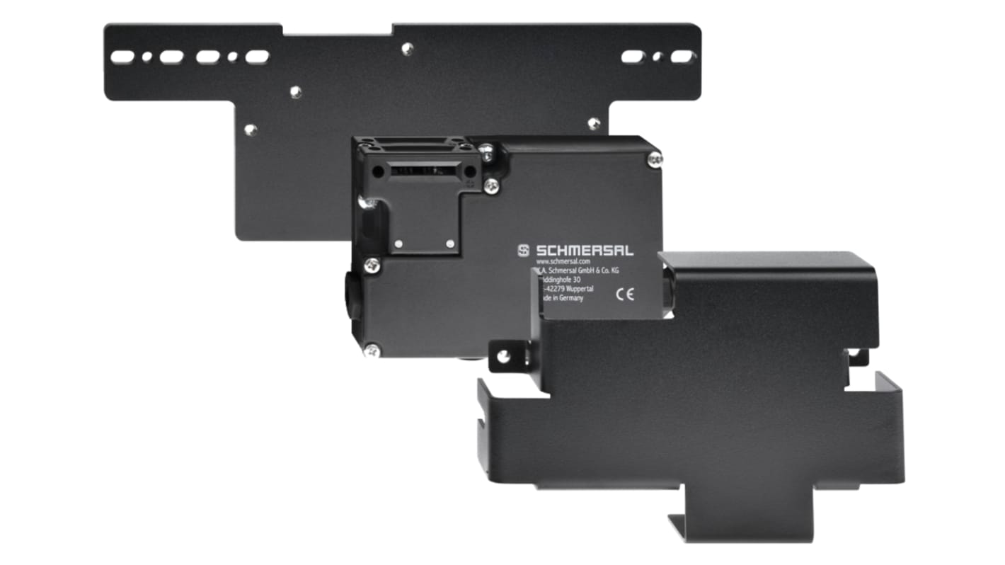 Interruttore di interblocco di sicurezza Schmersal EX-AZM161CC-12/12RK-024-3D, dimensioni 130x90x30 mm, con 4 contatti di sicurezza e rilascio manuale.
