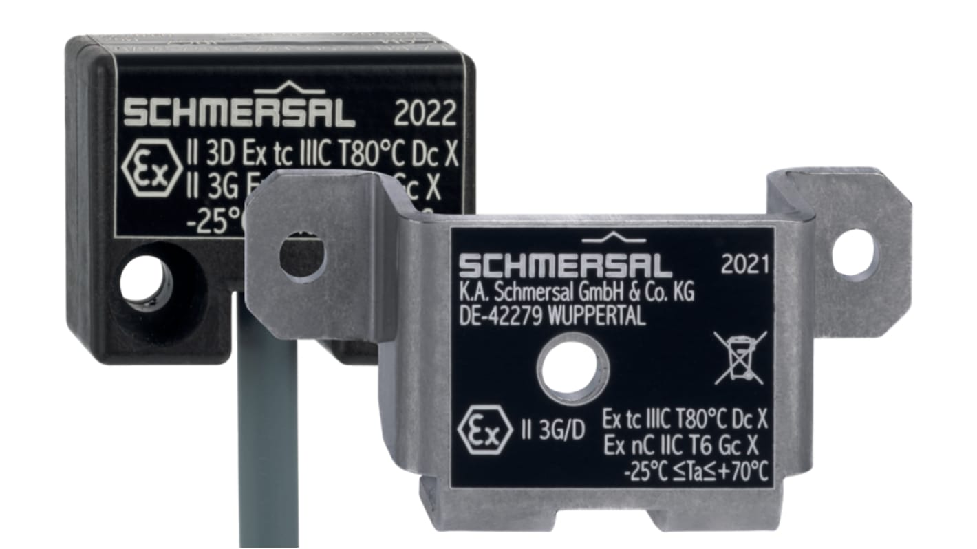 Sensore di sicurezza magnetico Schmersal EX-BNS 250-11Z-3GD, dimensioni 64x29,5x15,5 mm, progettato per applicazioni in ambienti esplosivi.