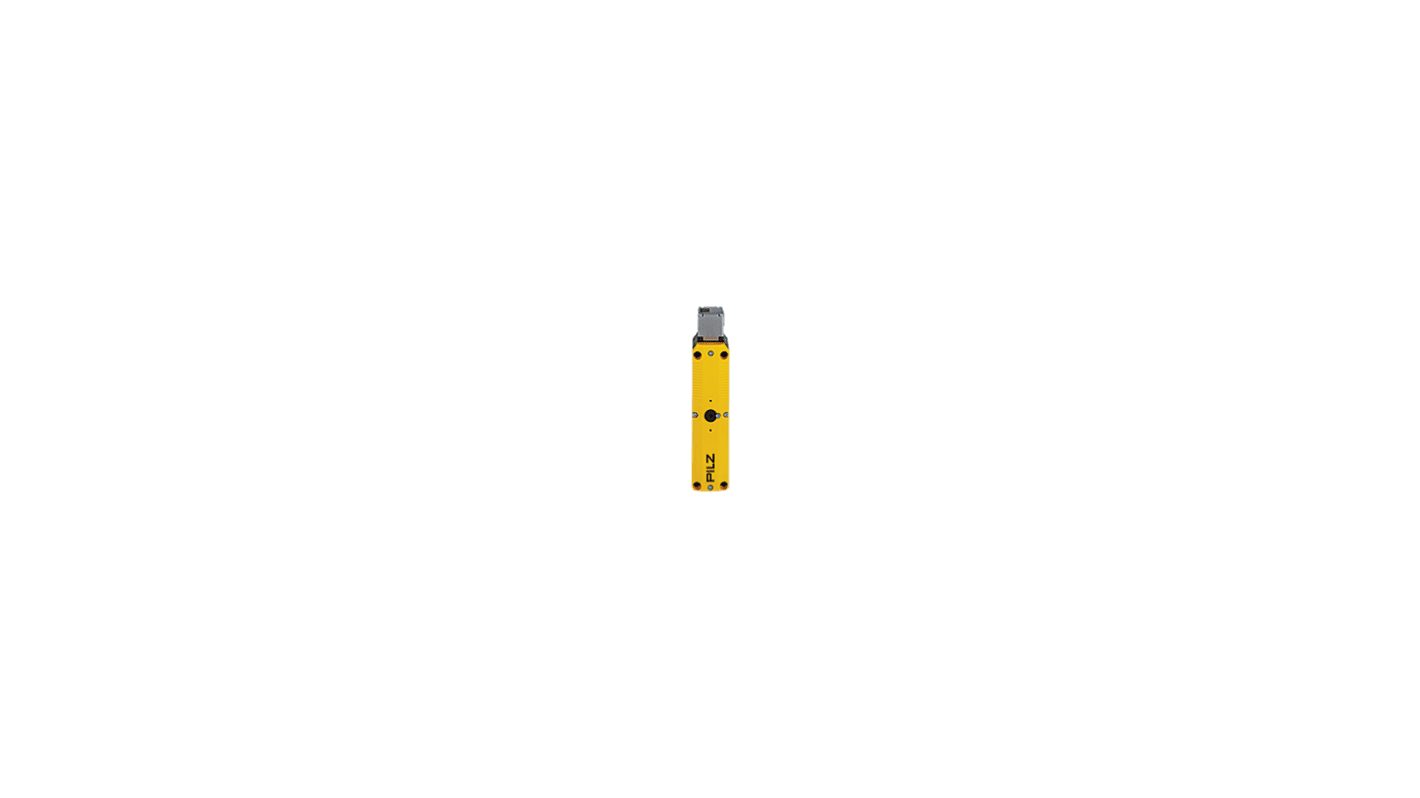 Interruttore di sicurezza Pilz PSEN me5S, con tre contatti NC e un contatto per blocco, tensione 24 V, conforme RoHS e CE.