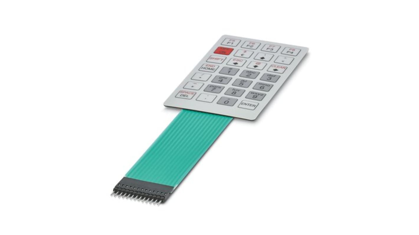 Tastiera a membrana Phoenix Contact 2203570, 28 tasti in poliestere, per custodie HCS, operativa da -20 a 70 °C.