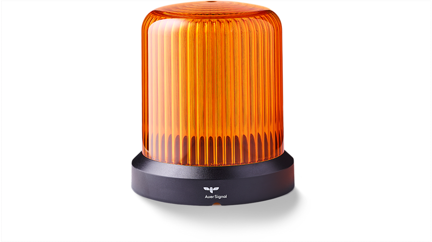 AUER Signal 850541408, segnalatore lampeggiante LED ambra, 48 V, IP66, montaggio plug and play, luce ad alta visibilità.