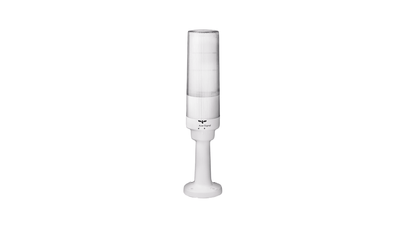 Torretta di segnalazione LED AUER Signal MT60-F100-24V DC, 3 elementi luminosi, 24 V c.c., montaggio su base tubolare, grado di protezione IP66.