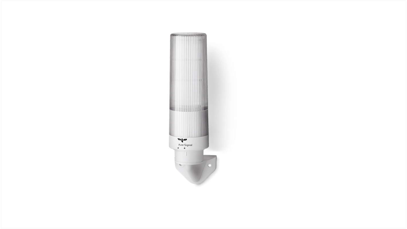 Torretta di segnalazione LED AUER Signal MT60-W-230V AC con 3 elementi luminosi, colori verde, rosso e giallo, montaggio verticale, grado di protezione IP66.