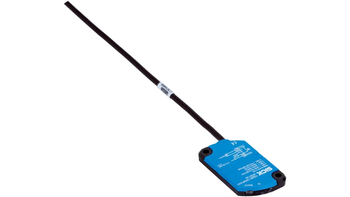 Sensore di prossimità PNP Sick CQ28-10NPP-KPDS12, rilevamento 1-10 mm, IP68, dimensioni 46x27.6x5.5 mm.