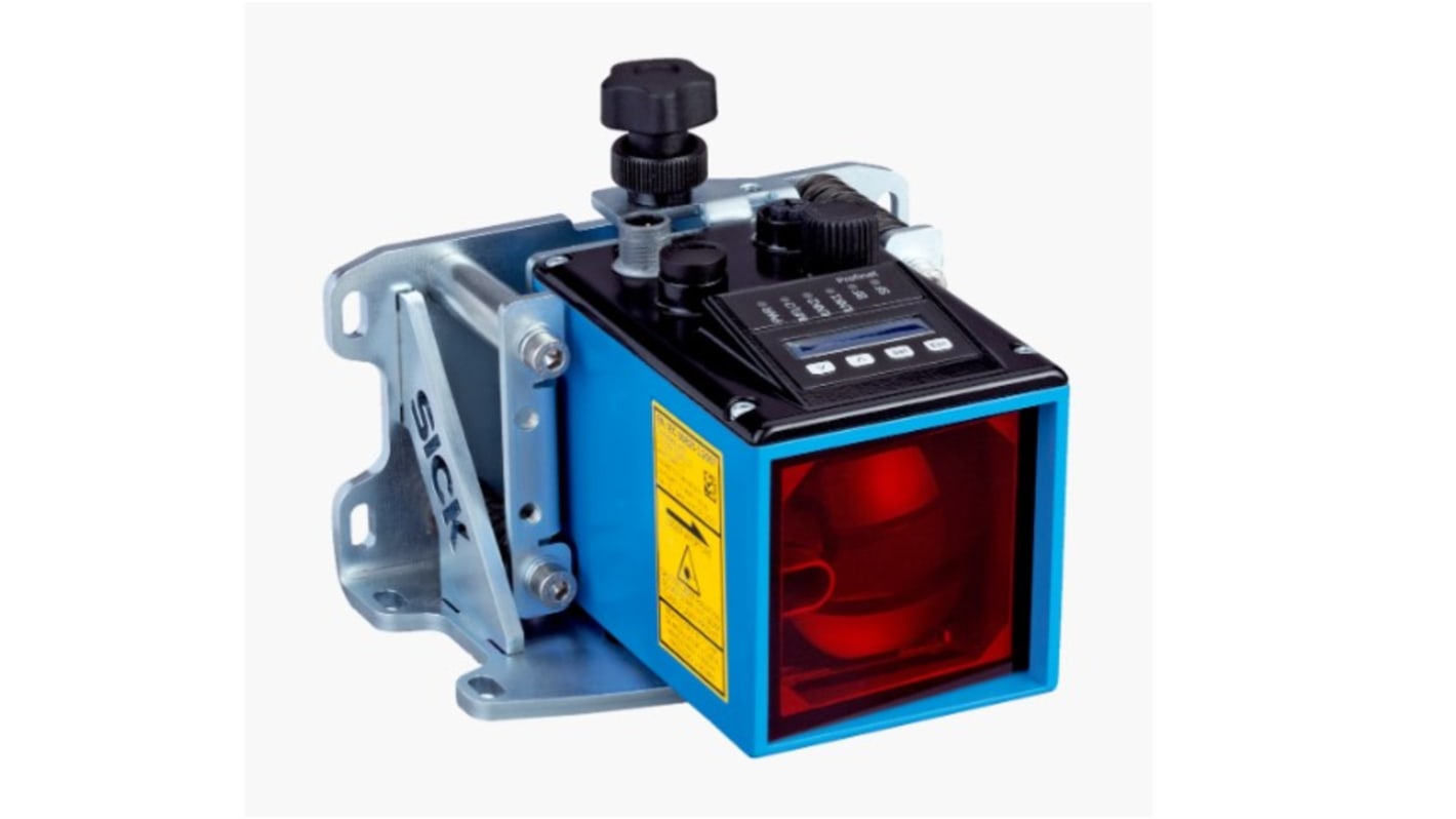 Sensore fotoelettrico rettangolare Sick DL100-11AA2101, retro-riflettente, IP65, montaggio a pannello, rilevamento fino a 60 m.