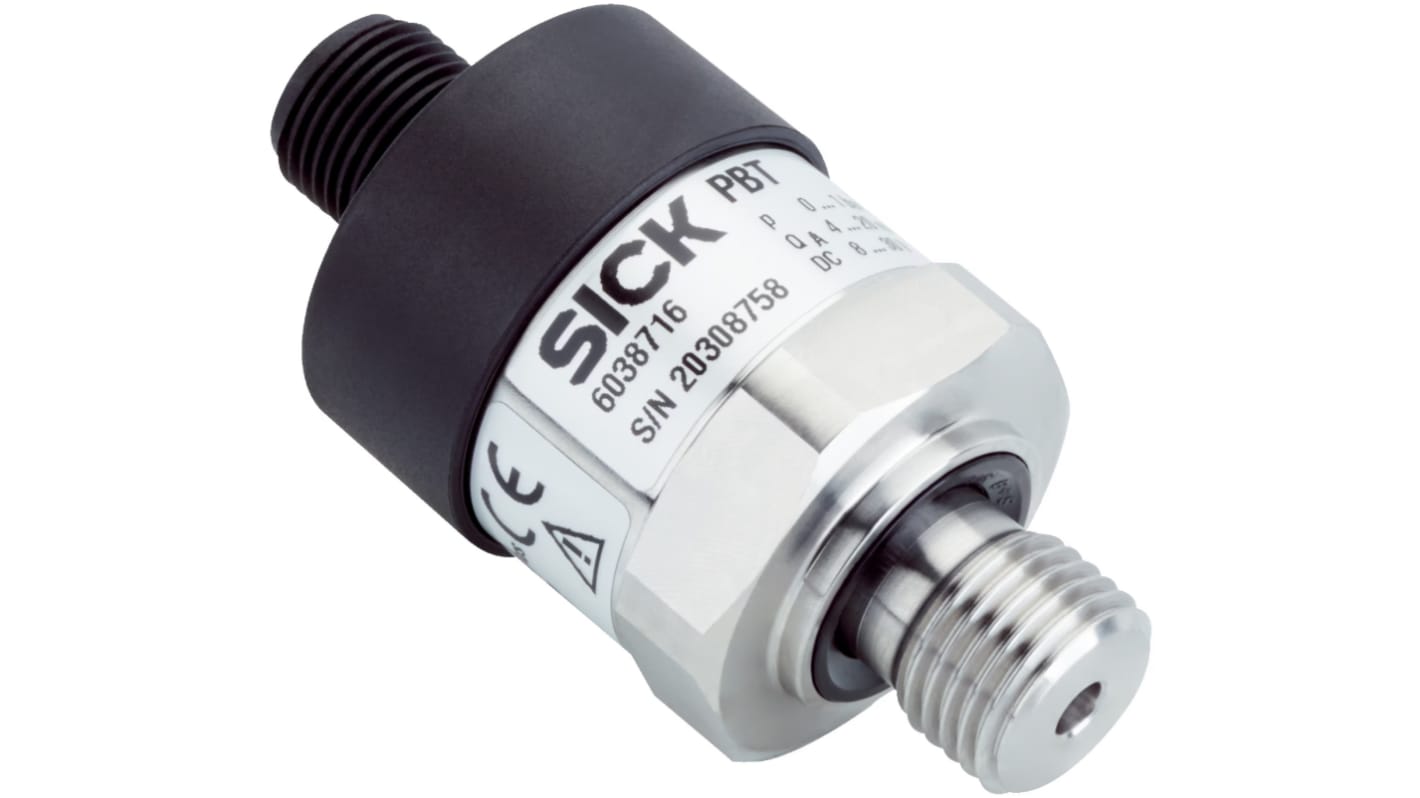 Trasmettitore di pressione assoluta Sick PBT-CB4X0SG1SSNAMA0Z, acciaio inox, 3 bar, uscita 4-20 mA, IP67, M12.