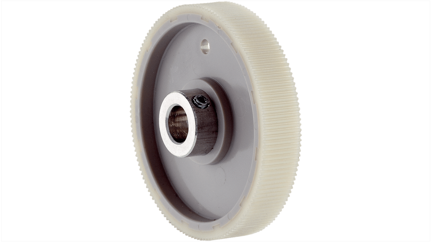 Ruota di misurazione Sick BEF-MR-010020G, 10 mm, superficie rigata in Hytrel, circonferenza 200 mm, dimensioni 63.66 x 63.66 x 17.5 mm.