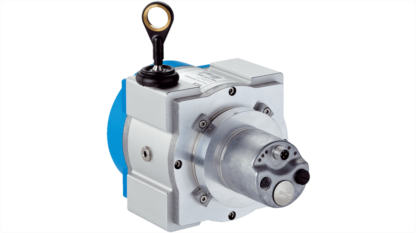 Encoder a filo Sick BTF13-I1BM0599 con uscita Ethernet IP, lunghezza misurabile fino a 60 m, montaggio a flangia, grado di protezione IP67.