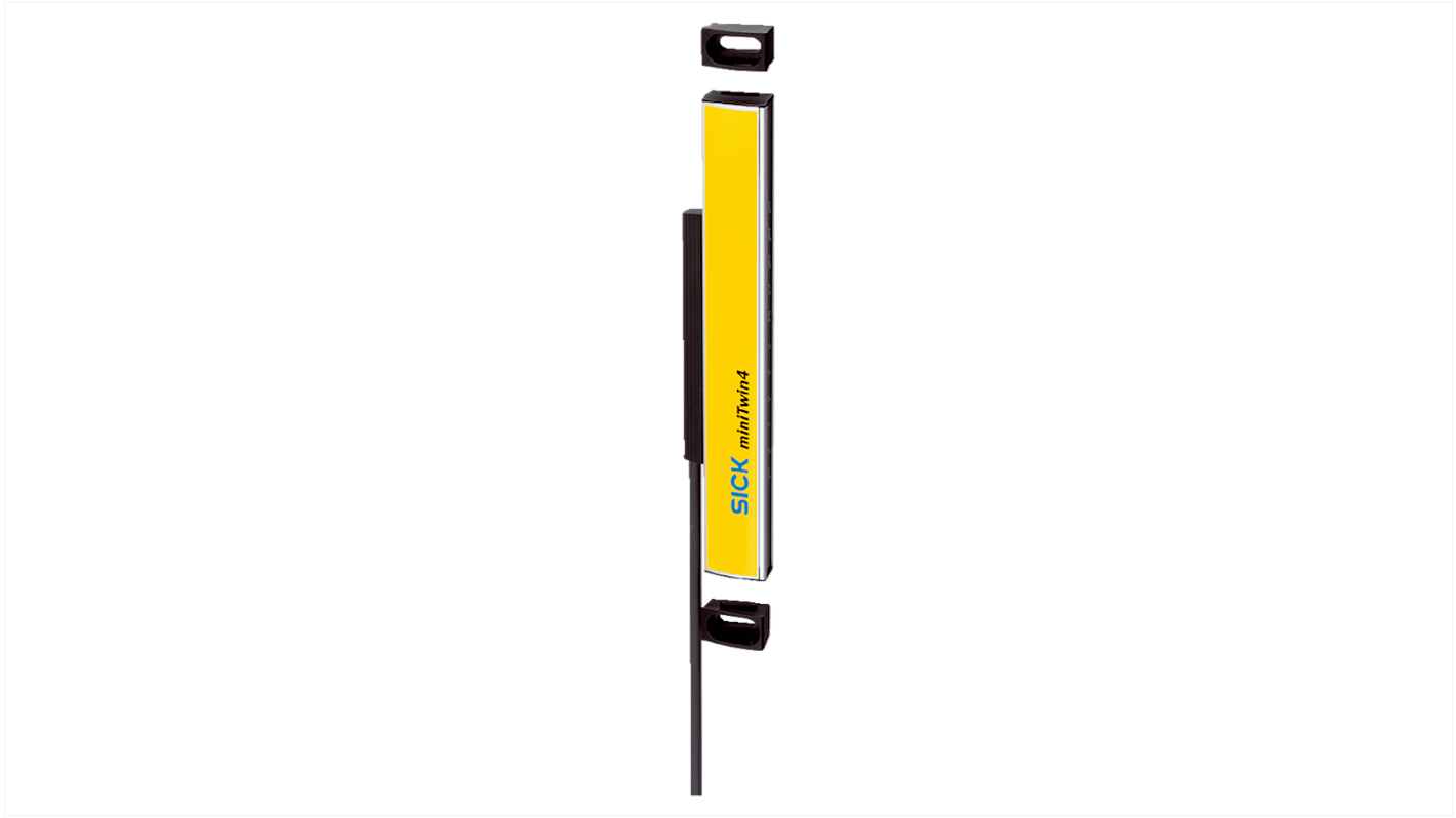 Barriera fotoelettrica Sick C4MT-01834ABB03BB0, risoluzione 34 mm, altezza 300 mm, montaggio compatto, 24 V, dimensioni 300 x 32 x 15 mm.