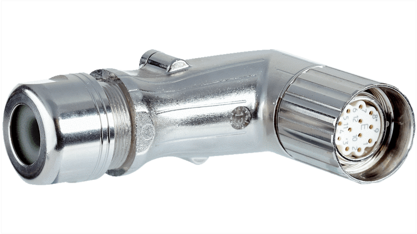 Connettore di potenza femmina SICK DOS-2312-W01, 12 pin angolati, montaggio su cavo, grado di protezione IP66/IP67.