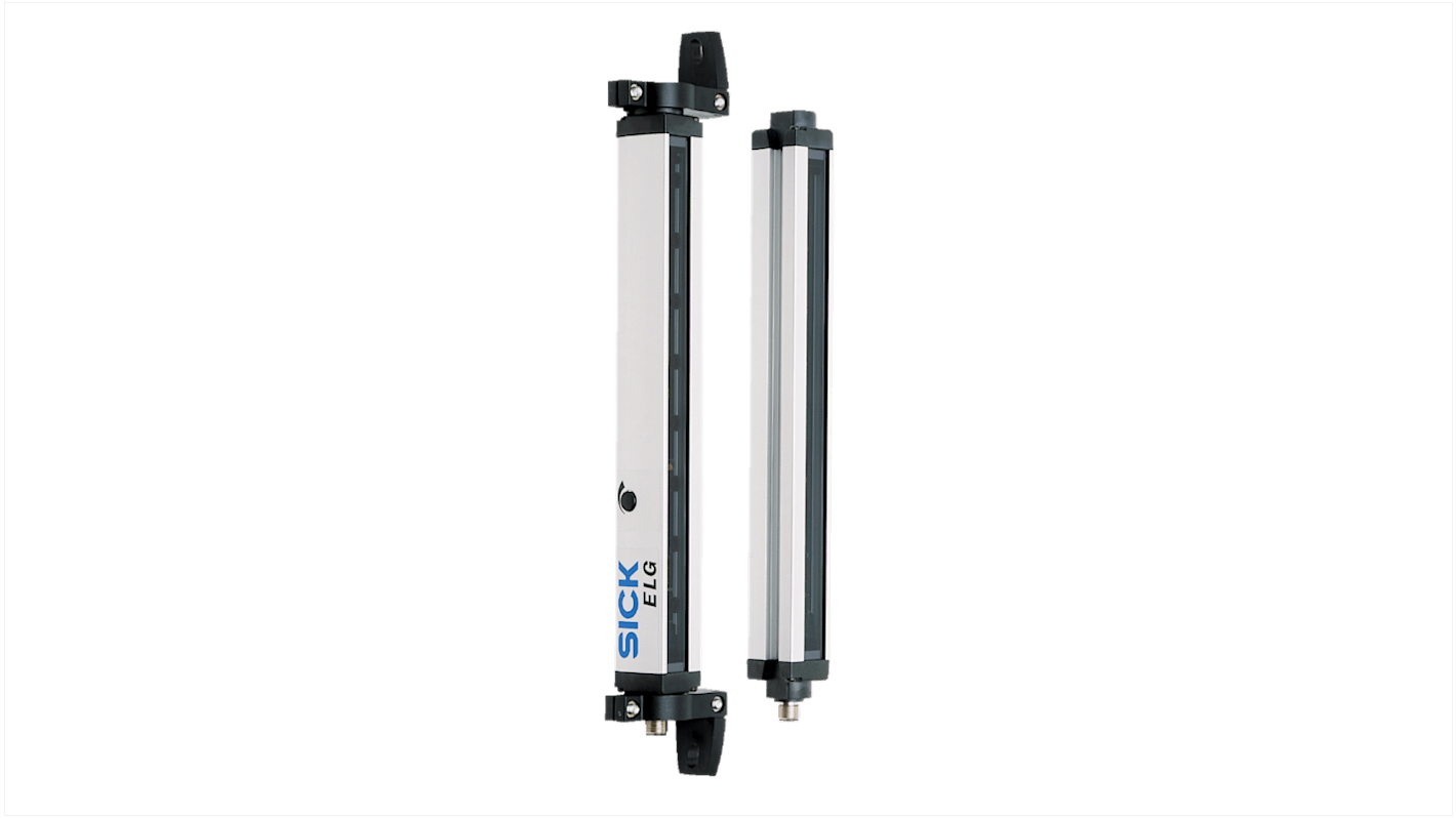 Griglia luminosa Sick ELG3-0450P511 per rilevamento, 450 mm di gamma, 30 mm di separazione fasci, IP65, dimensioni 526x34x29 mm.