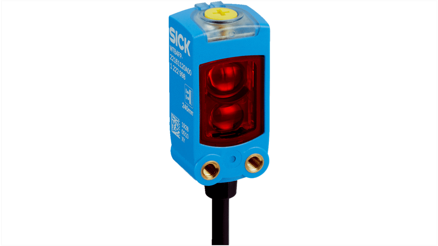 Sensore fotoelettrico rettangolare Sick WTV4FE-1G311120ZZZ, con soppressione di sfondo, IP66/IP67, montaggio a pannello.