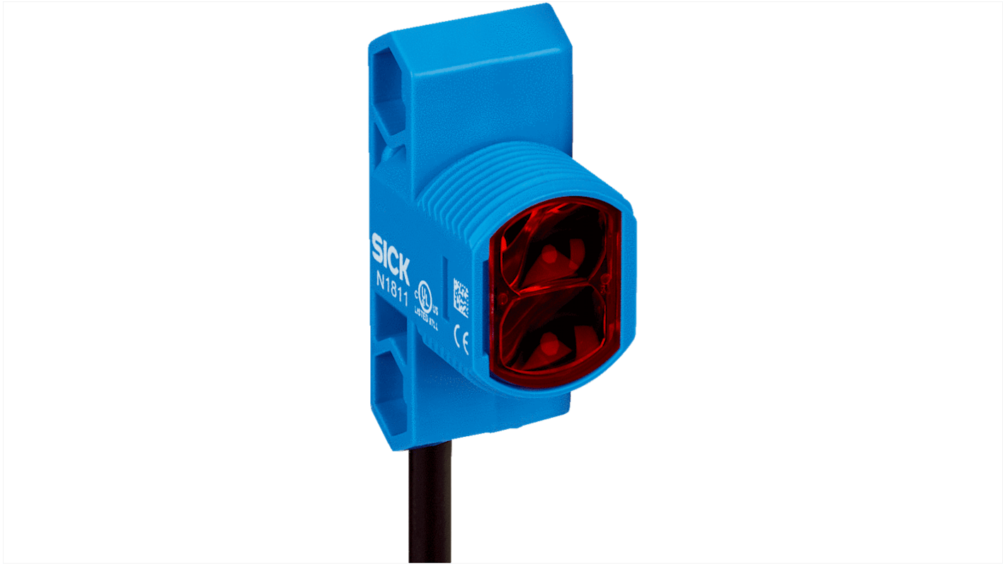 Sensore fotoelettrico rettangolare Sick ZTE18-2AB4B2, rilevamento 700 mm, uscita PNP/NPN, montaggio a pannello, IP67.