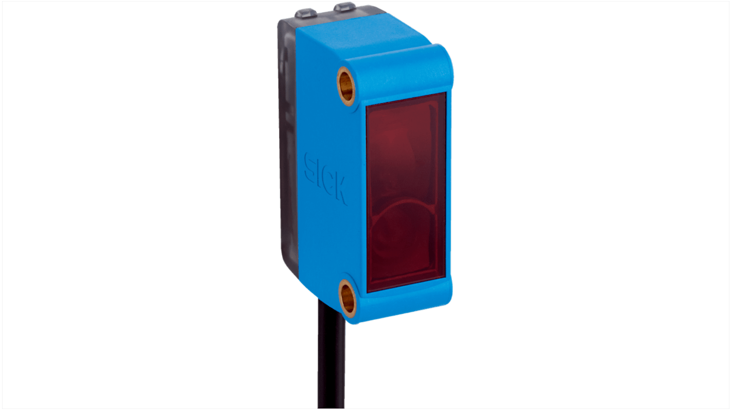 Sensore fotoelettrico rettangolare Sick GL6-F0311S47, retro-riflettente, rilevamento fino a 6 m, montaggio a pannello, IP67.