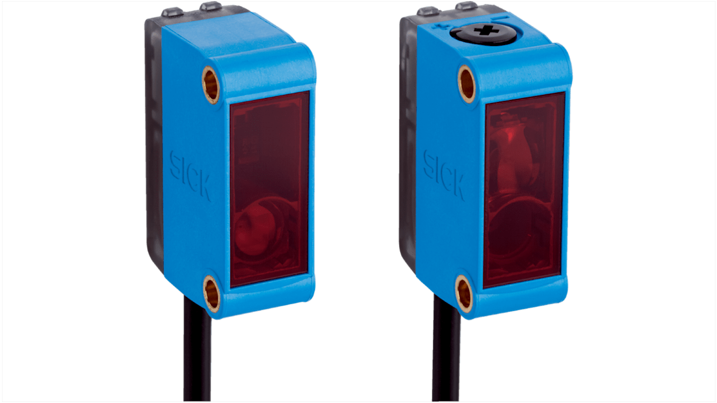 Sensore fotoelettrico rettangolare Sick GSE6L-N1211, rilevamento 4 mm, uscita NPN, montaggio a pannello, grado di protezione IP67.