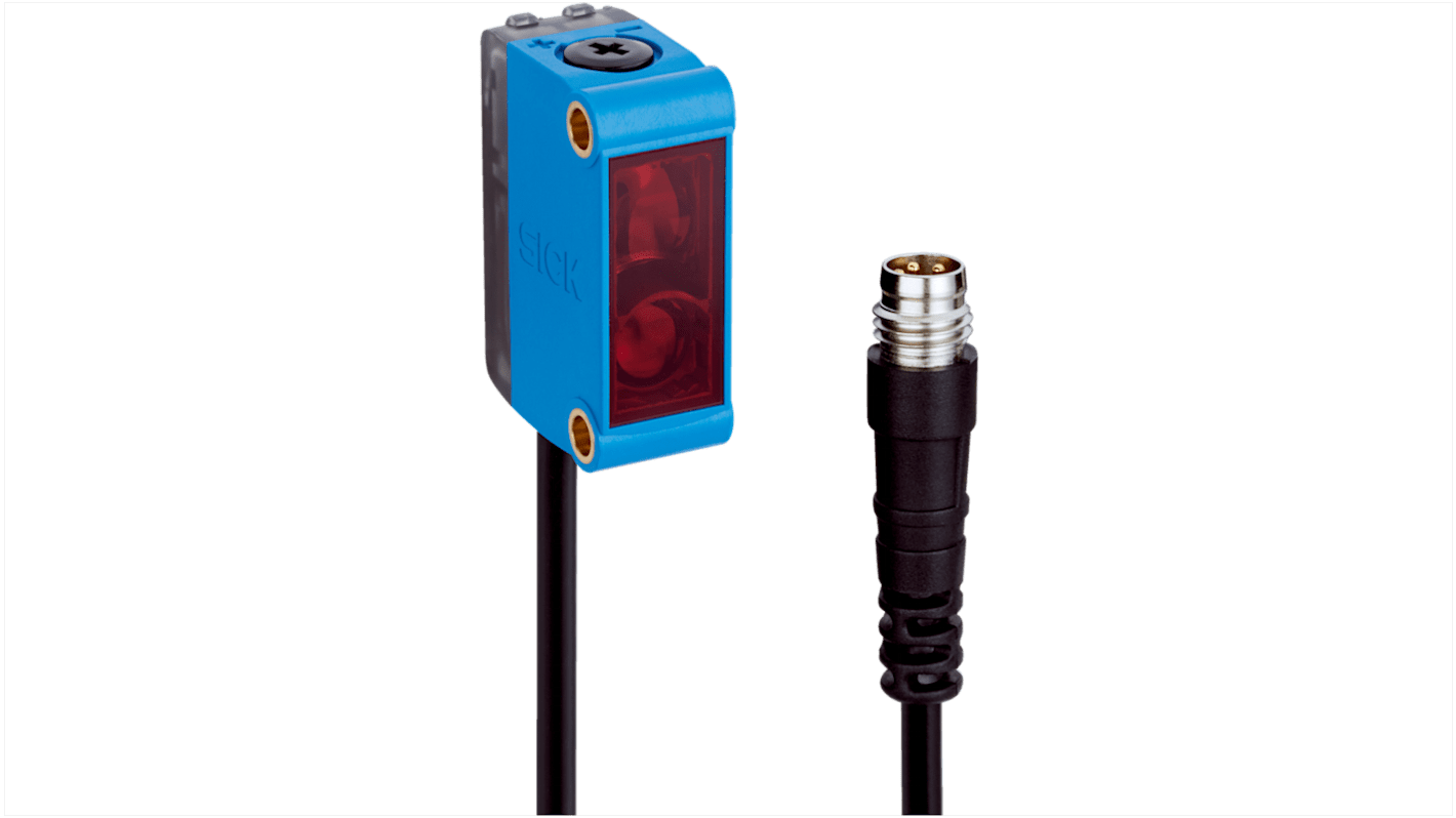 Sensore fotoelettrico rettangolare Sick GTB6-P6211P03, con uscita PNP, grado di protezione IP67, montaggio a pannello.