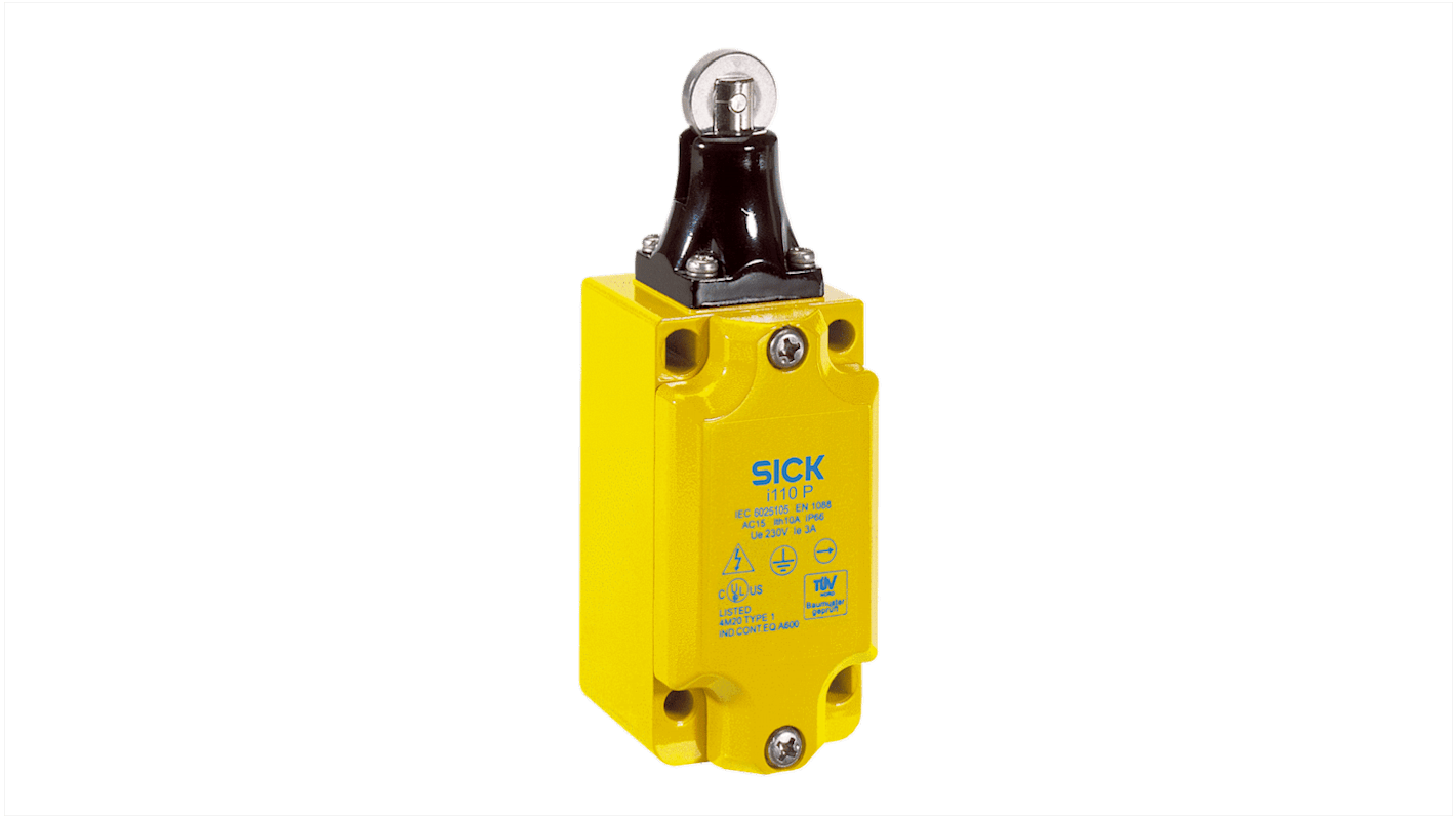Interruttore di sicurezza Sick i110-PA123, custodia in zinco, IP66, 1NC/1NA, dimensioni 43 x 118 x 40 mm, temperatura -25/+80 gradi.