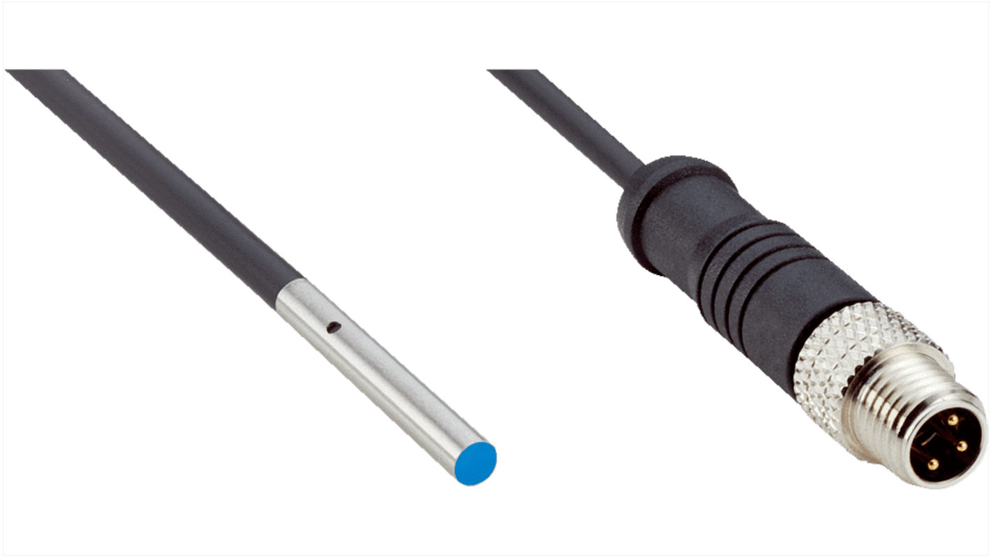 Sensore di prossimità induttivo cilindrico Sick IHM03-0B6PSVR8S, PNP, rilevamento 0,6 mm, IP67, montaggio a filo, acciaio inox.