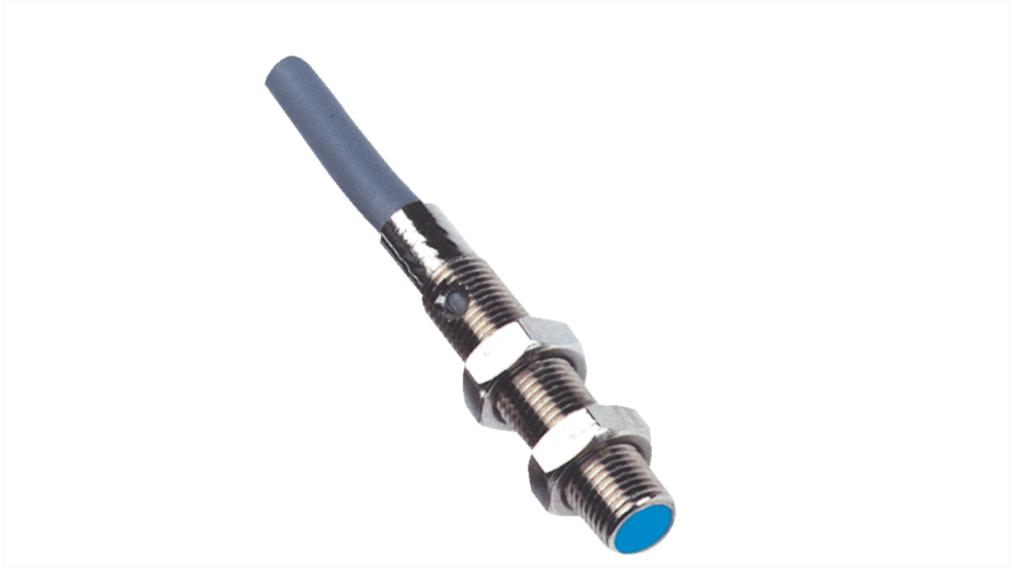 Sensore di prossimità induttivo cilindrico NPN Sick IM05-0B8NSVS2SS01, M5, rilevamento 0,8 mm, IP67, acciaio inox, montaggio a filo.
