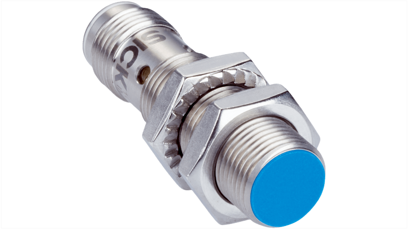 Sensore di prossimità induttivo cilindrico Sick IMB12-04BNOVC0K, M12 x 1, rilevamento 4 mm, uscita NPN, IP68/IP69K.