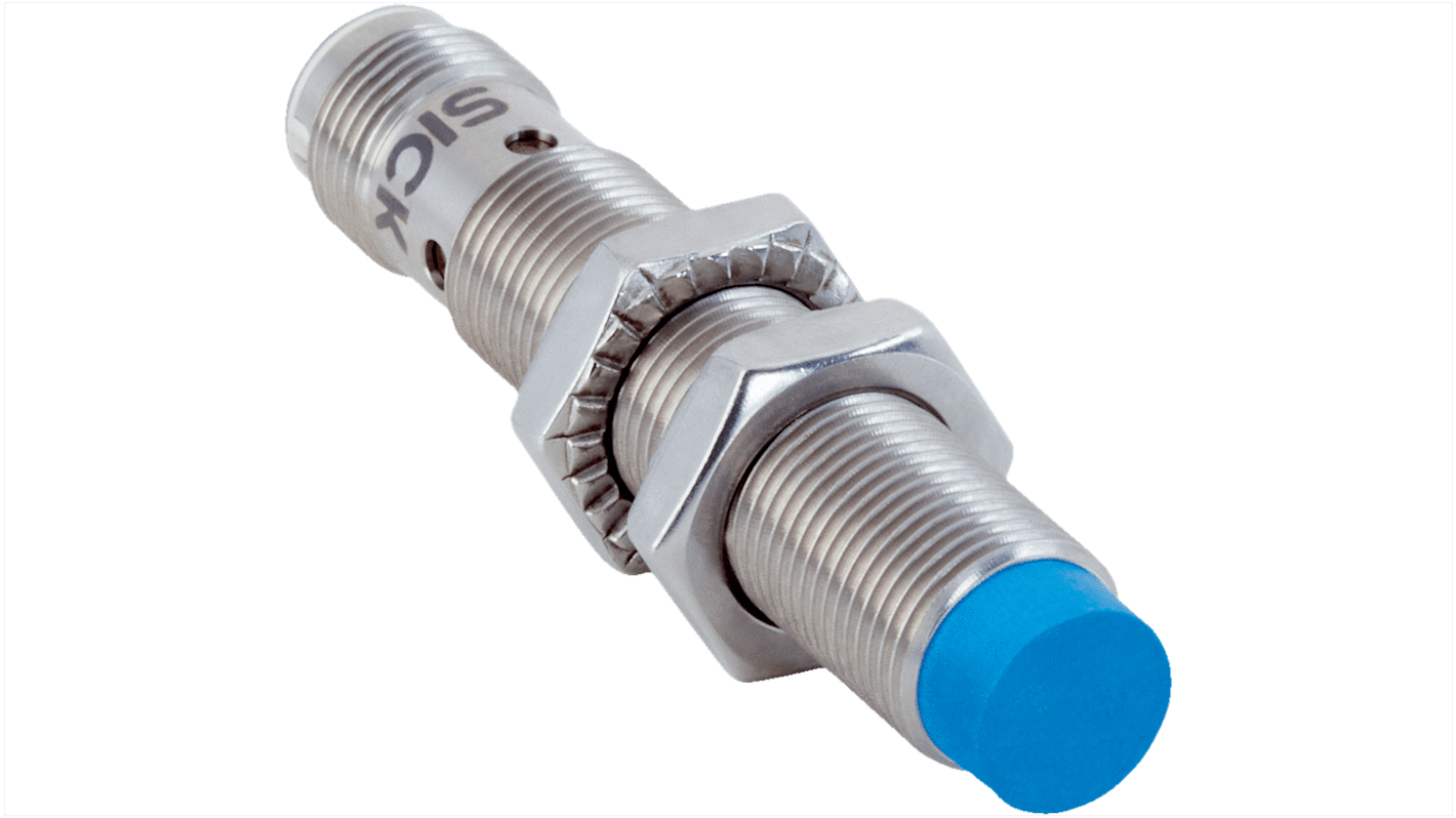 Sensore di prossimità induttivo cilindrico Sick IMB12-08NDSVC0S, M12, 8 mm, IP68/IP69K, acciaio inox, 10-30 V CC.