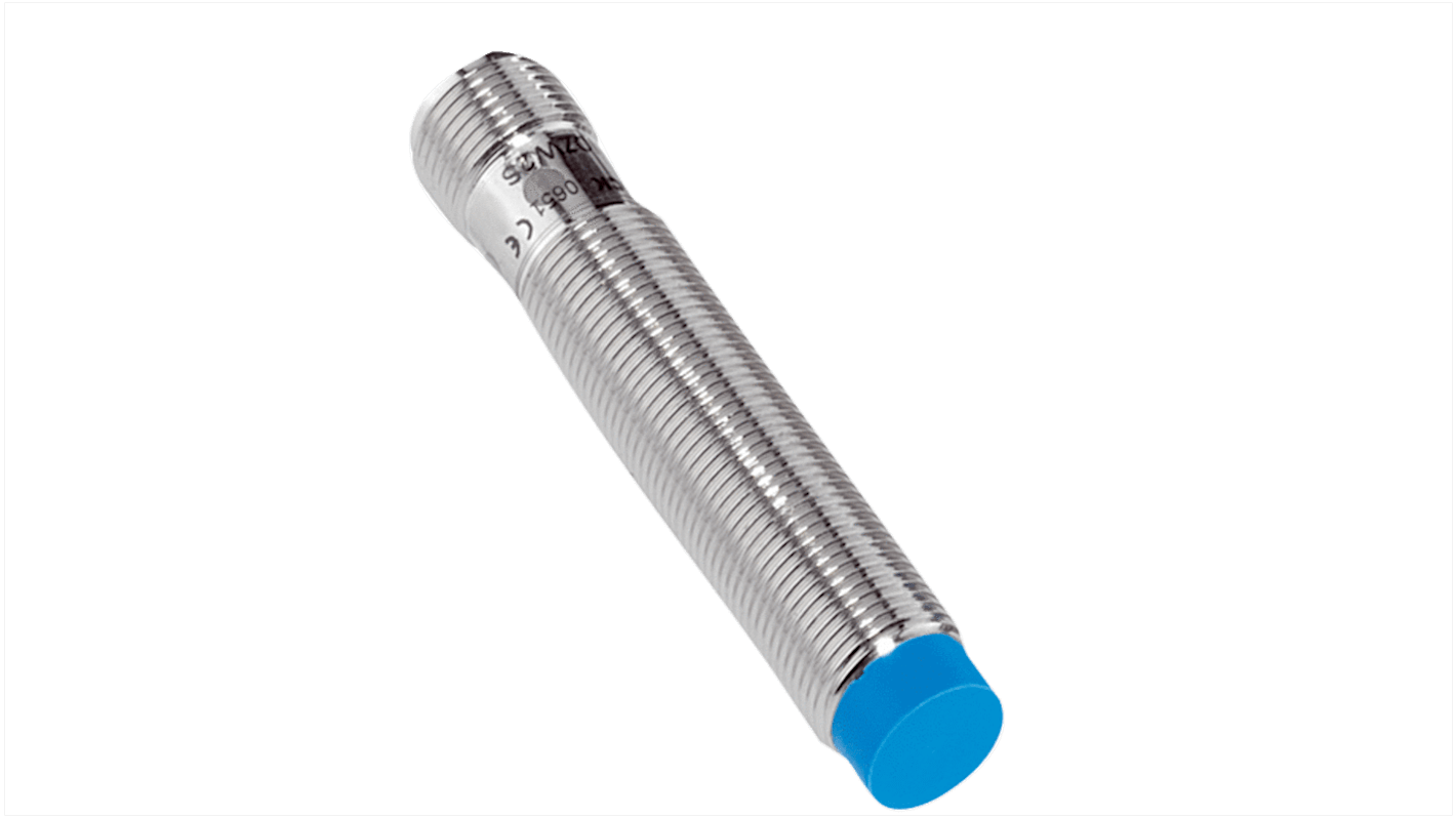 Sensore di prossimità induttivo cilindrico Sick IME12-04NNOZC0S, NPN, M12, 4 mm, IP67, 10-30 V CC, -25/+75 °C.