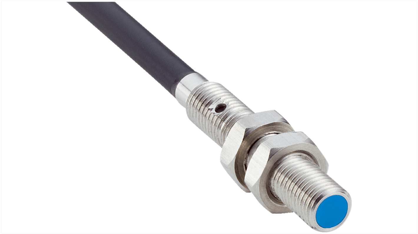Sensore di prossimità induttivo cilindrico Sick IMM04-0B6PSVU2S, PNP, M4, rilevamento 0,6 mm, IP67, acciaio inox, IO-Link.