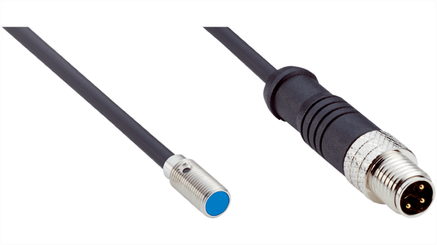 Sensore di prossimità induttivo cilindrico Sick IMM05-1B5PSVR8K, filettatura M5, uscita PNP, IP67, 1,5 mm di rilevamento.