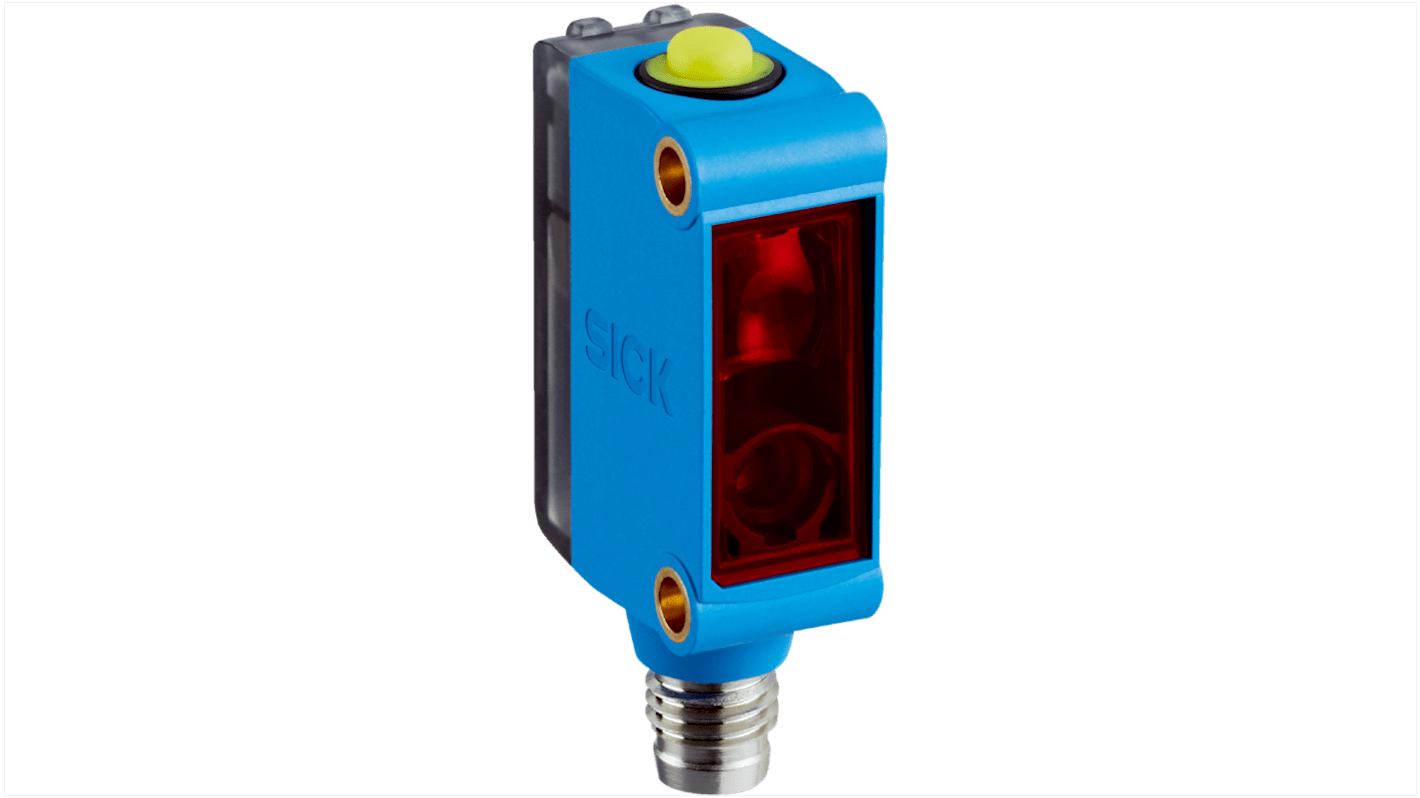 Sensore di contrasto laser rosso Sick KTM-LP22181P, rilevamento 50 mm, uscita PNP, IP67, montaggio su circuito stampato.