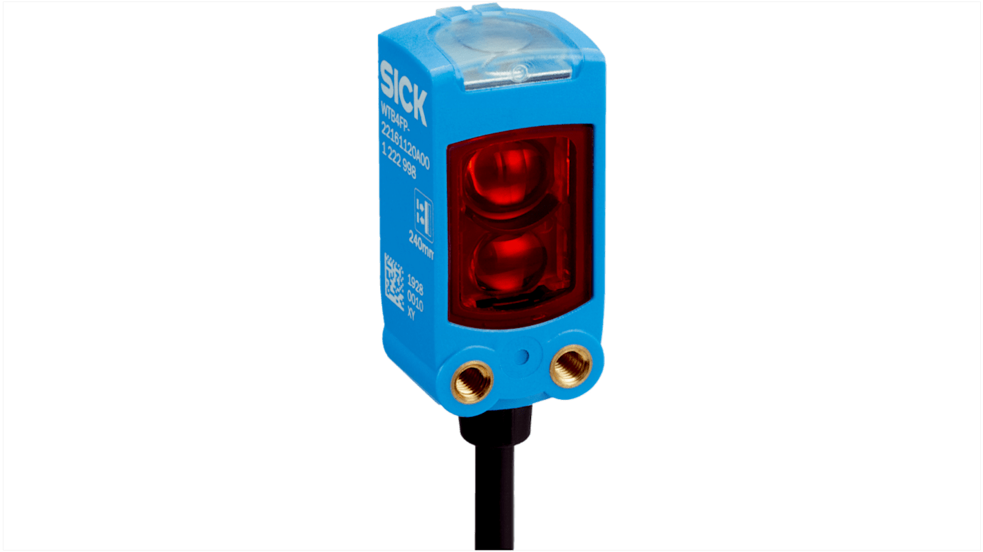 Sensore fotoelettrico rettangolare Sick WLD4FP-1G3121A0ZZZ, a retroriflessione, gamma 4,5 m, montaggio a pannello, IP66/IP67/IP69.