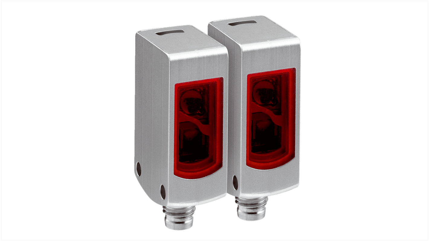 Sensore fotoelettrico rettangolare Sick WSE4S-3E2130V, rilevamento fino a 5 m, montaggio a pannello, custodia in acciaio inox, IP66-69.