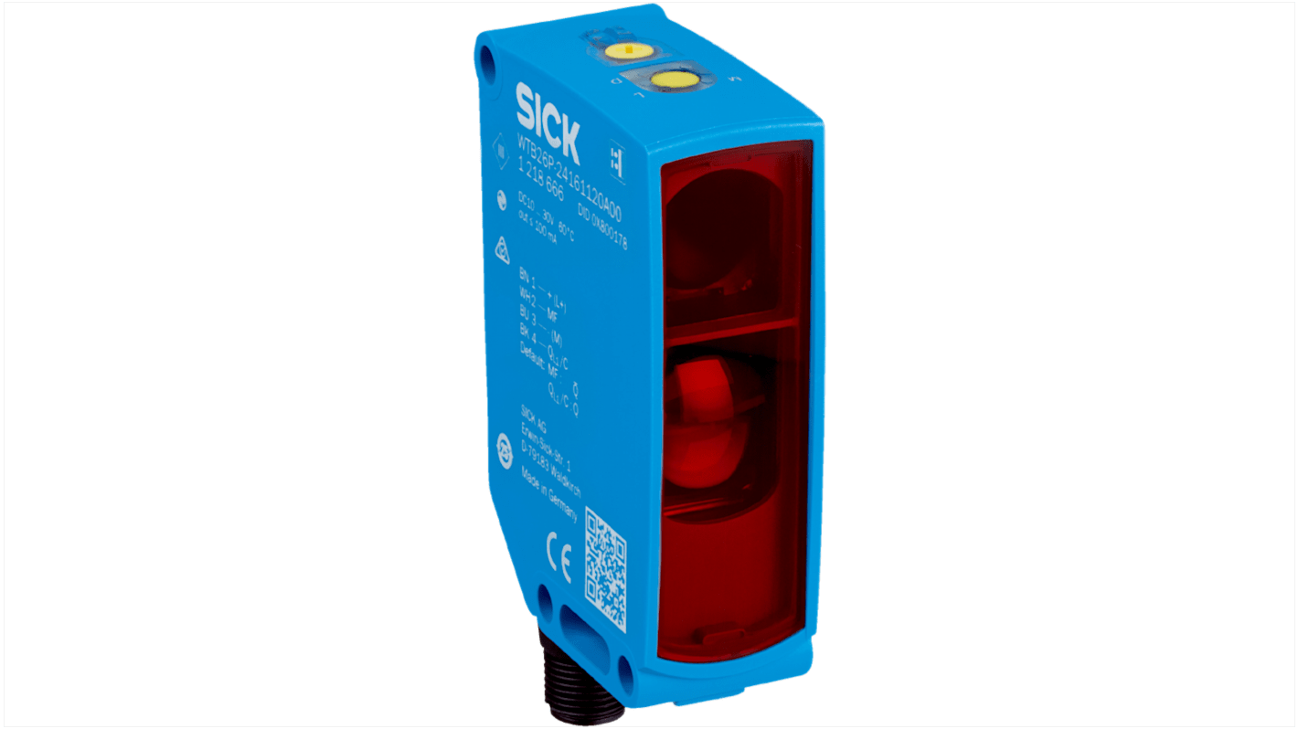 Sensore fotoelettrico rettangolare Sick WTB26I-24861421A00, rilevamento fino a 3000 mm, uscita PNP, montaggio a pannello.