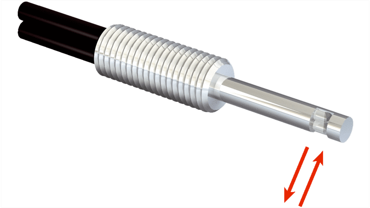 Sensore per fibre ottiche Sick LL3-DV03, custodia in acciaio inox, rilevamento 320-970 mm, montaggio su cavo.
