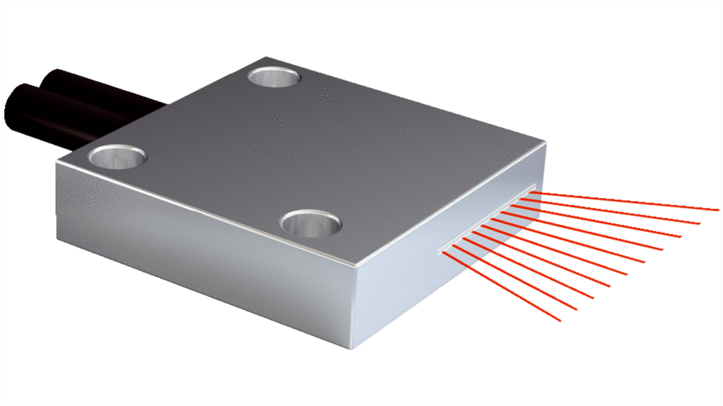 Sensore per fibre ottiche Sick LL3-DZ02, montaggio su cavo, gamma di rilevamento 670 mm, custodia in lega resistente.