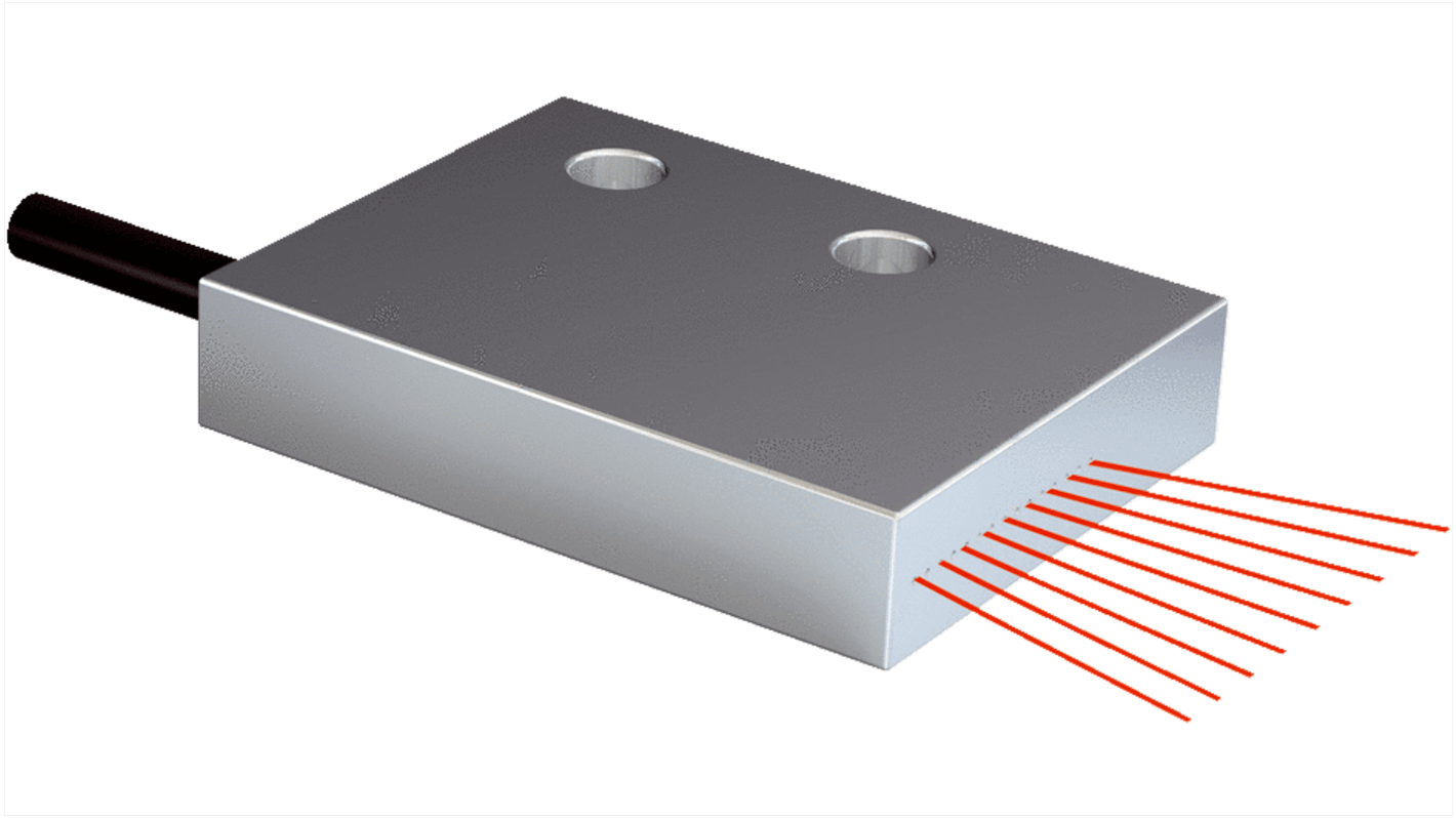 Sensore per fibre ottiche Sick LL3-TS14, montaggio su cavo, rilevamento fino a 3600 mm, operatività da -40°C a +70°C.