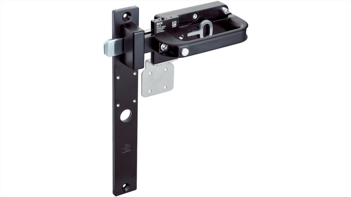 Interruttore di sicurezza Sick MB1-BF10 con chiavistello meccanico, montaggio flessibile, tolleranza orizzontale di 27 mm.