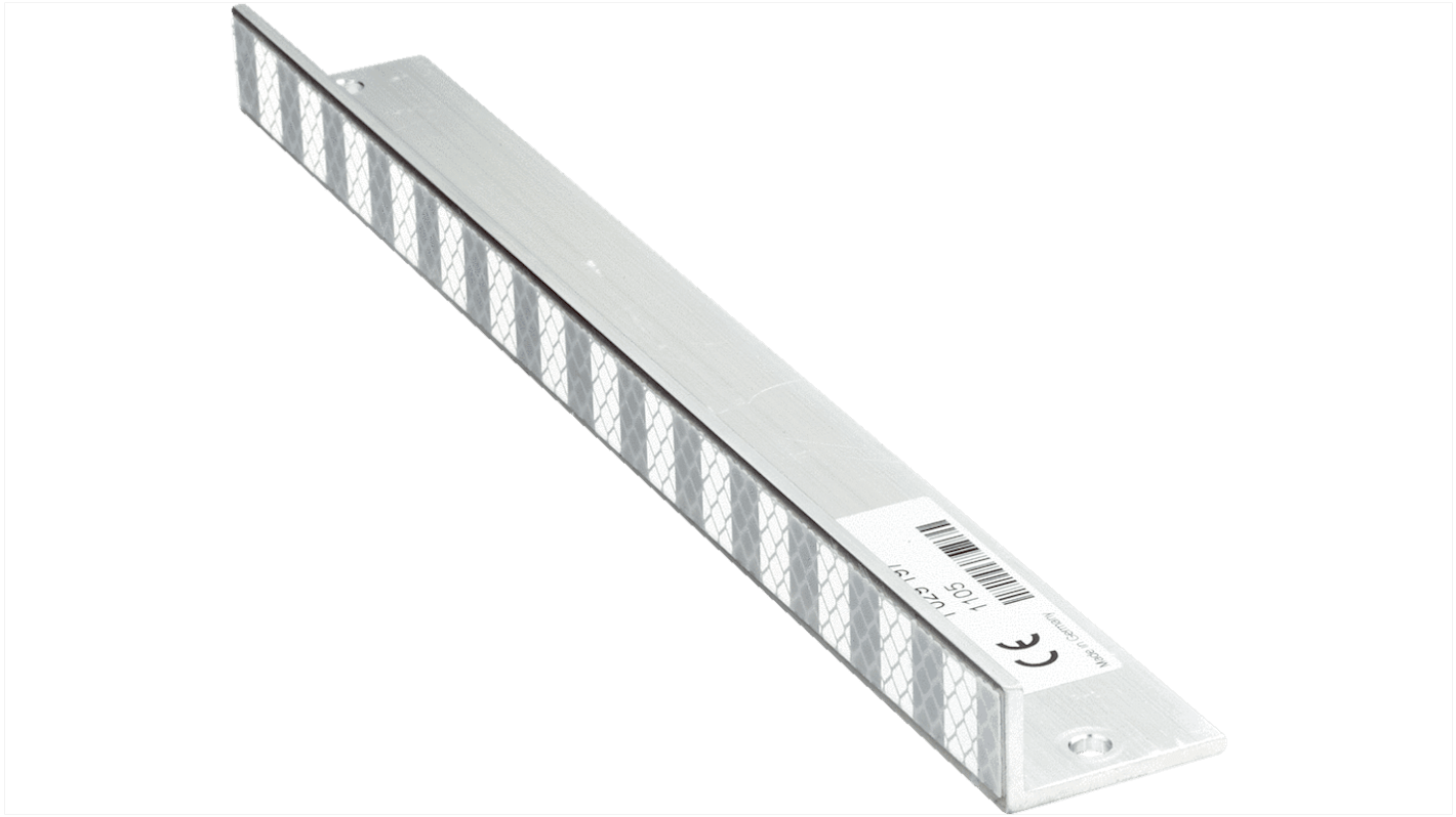 Riflettore Sick REF-PLG420 in alluminio, dimensioni 16,5 mm x 494,3 mm, montaggio a vite, operatività da -25 a +65 °C.