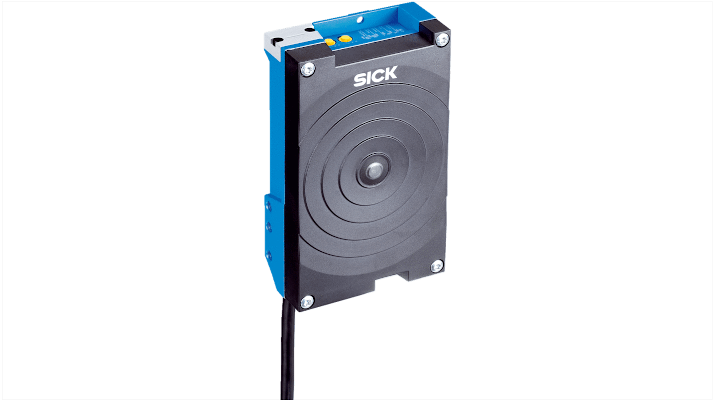 Sick RFH630-1000001, lettore di codici RFID compatto, distanza di lettura 240 mm, montaggio fisso, dimensioni 147 x 88 x 39 mm.