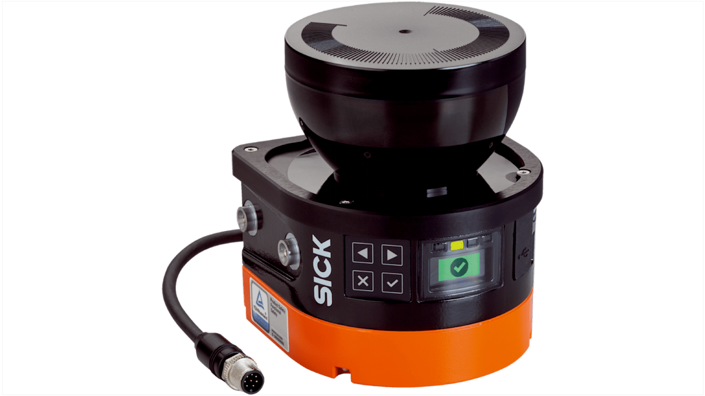 Scanner laser di sicurezza Sick MICS3-AAUZ40AZ1P01, rilevamento fino a 4 m, dimensioni 114,6 x 135,1 mm, certificato SIL 2.
