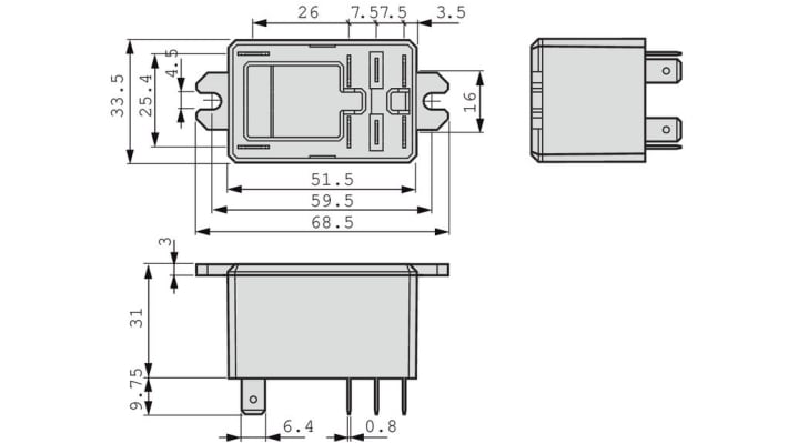 Finder Relè a stato solido 30 A, 400 V, montaggio su flangia, configurazione DPDT, isolamento rinforzato.