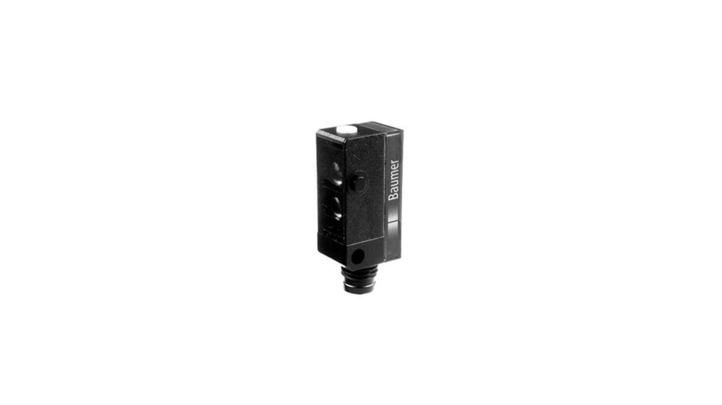 Sensore fotoelettrico rettangolare Baumer FEDK 10P5101/S35A, rilevamento fino a 5 m, uscita PNP, grado di protezione IP67.