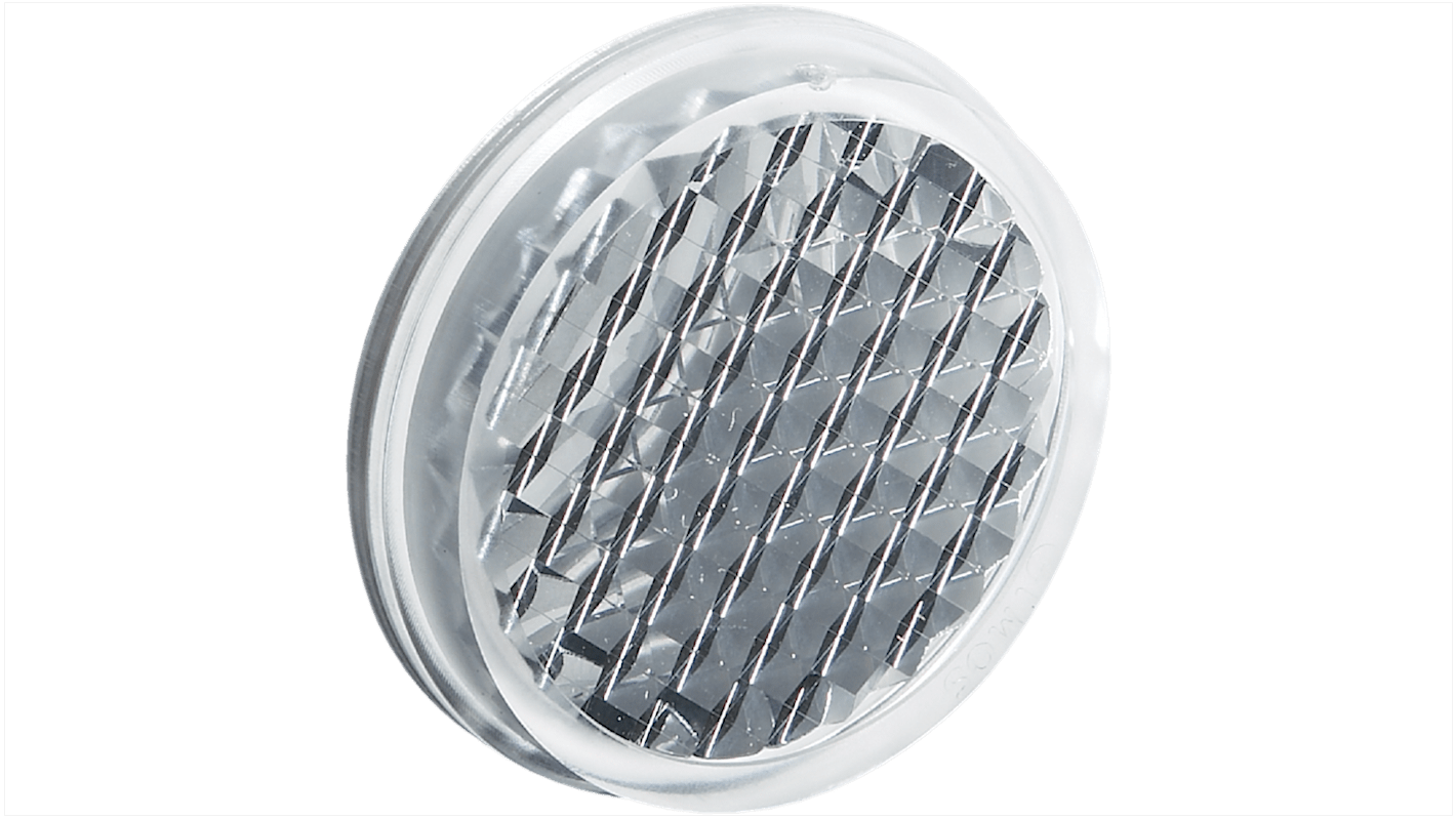 Riflettore rotondo Sick PL22-3 per applicazioni industriali, montaggio a innesto, materiale PMMA/ABS.