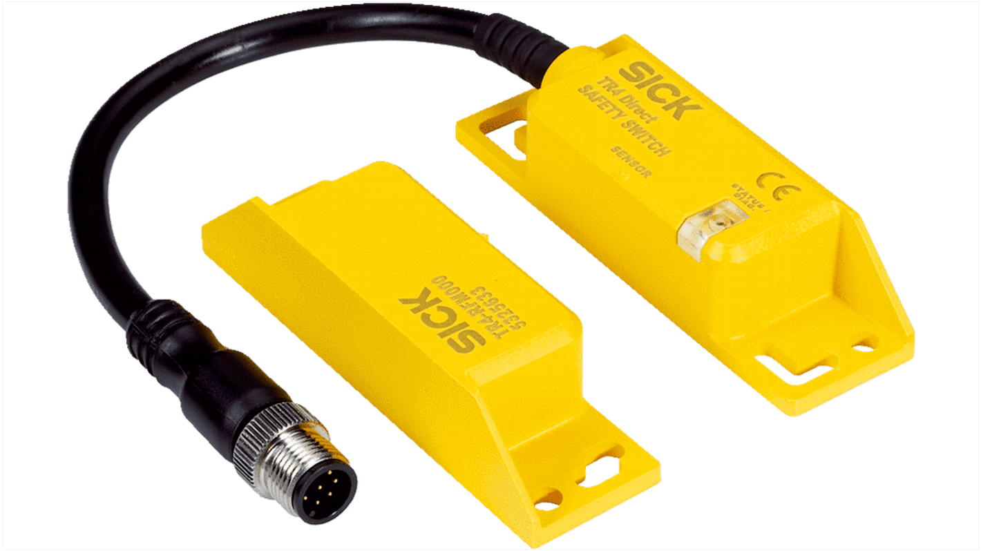 Interruttore di interblocco di sicurezza Sick TR4-SEM02CB, IP67/IP69K, dimensioni 25 x 88 x 20 mm, tensione 24V cc, corrente 200mA.