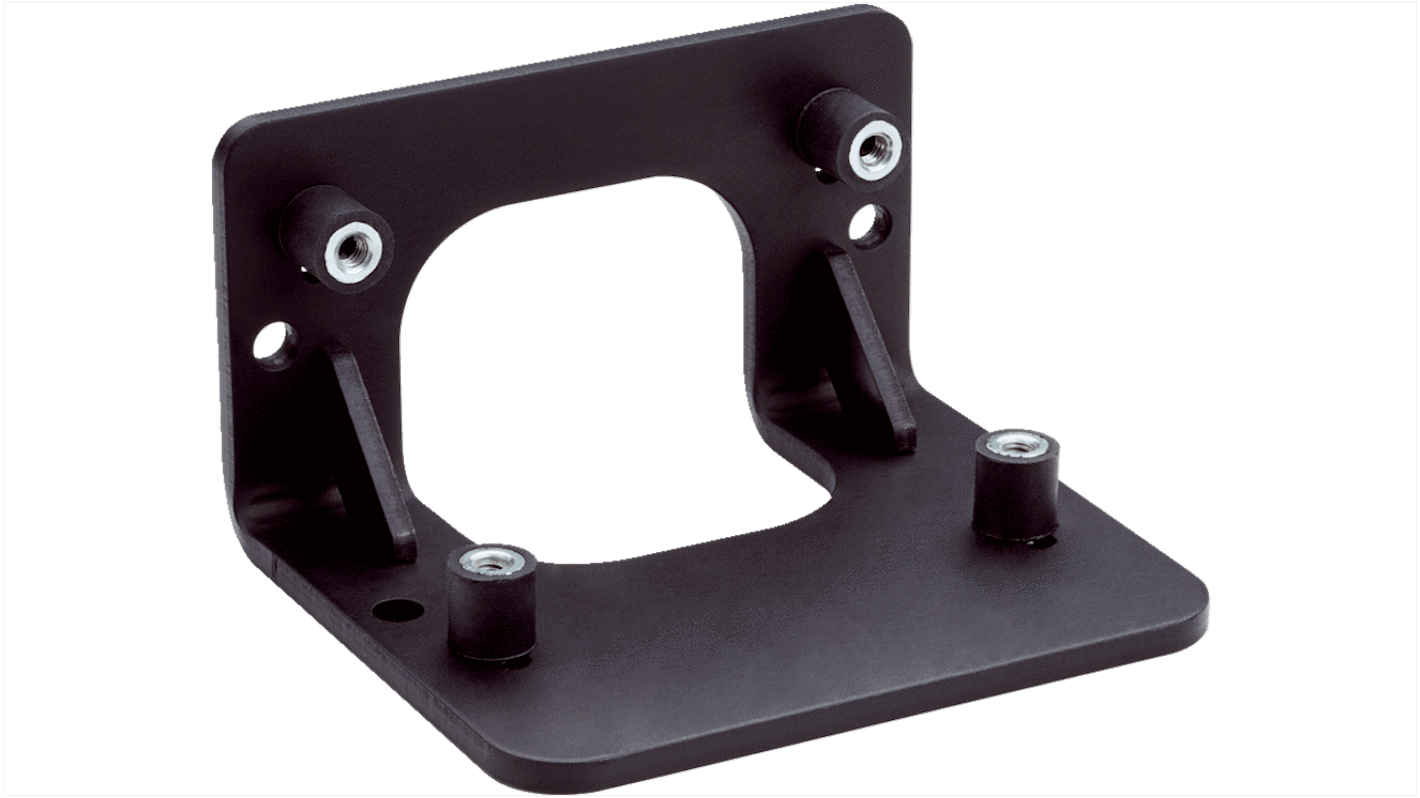 Staffa Sick 2086074 per montaggio su TiM3xx, TiM5xx e TiM7xx, realizzata in alluminio anodizzato con ammortizzatore.